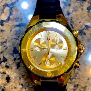MICHELE gold faced Tahitian watch.